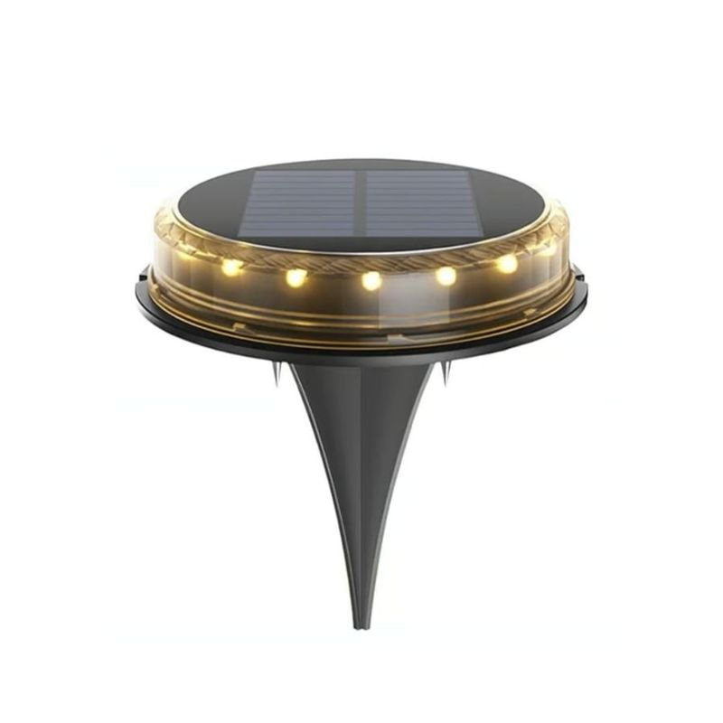 GENERICO - Pack 2 Lampara Disco Solar Impermeable Estaca Jardin Luz Calida