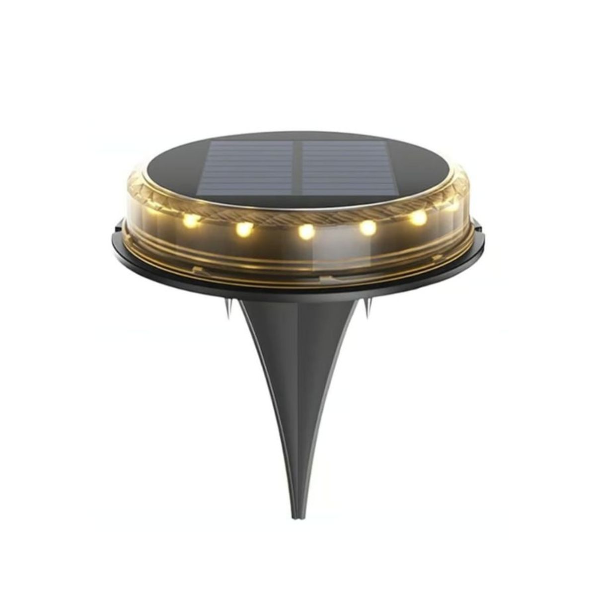 GENERICO - Pack 2 Lampara Disco Solar Impermeable Estaca Jardin Luz Calida