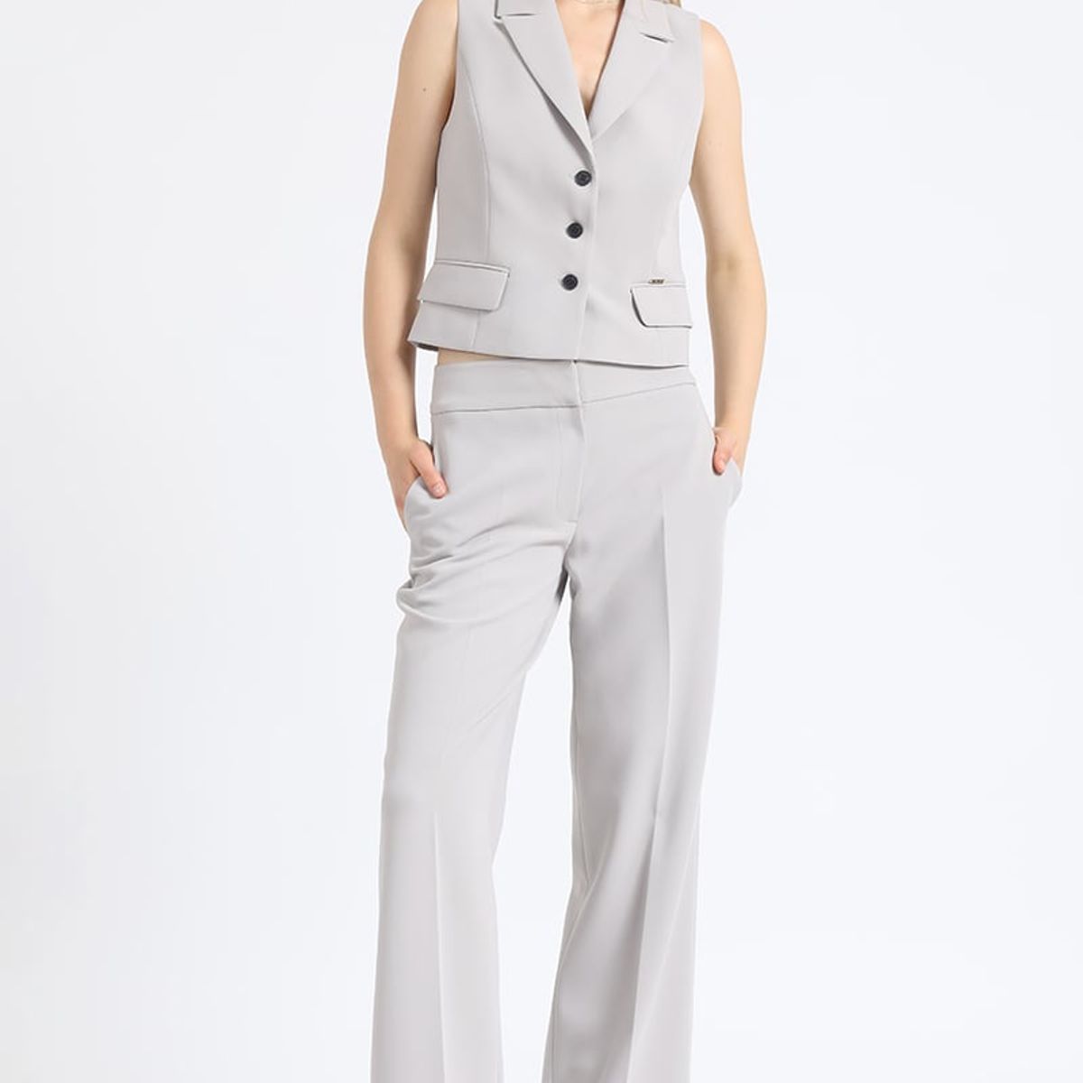 LIOLA - Chaleco Sastre Entallado, Gris Liola