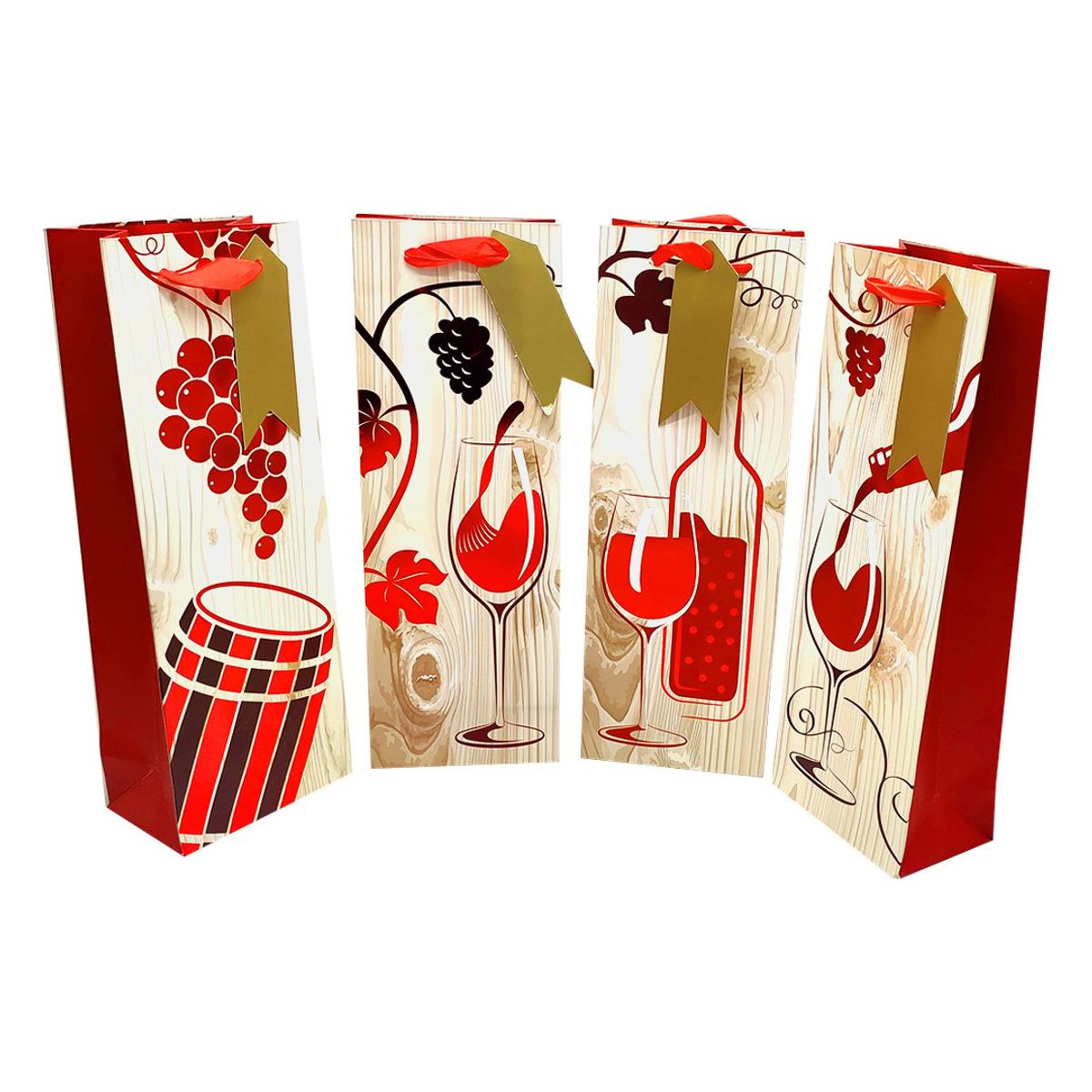 GENERICO - BOLSA DE VINO 127X36 WINE METALLIC X12 UNI