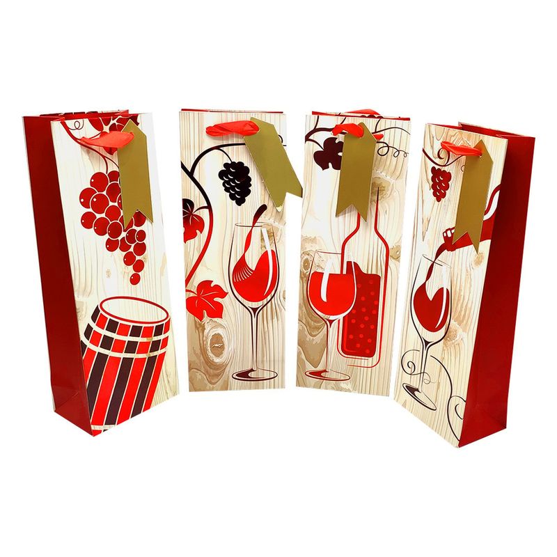 GENERICO - BOLSA DE VINO 127X36 WINE METALLIC X12 UNI