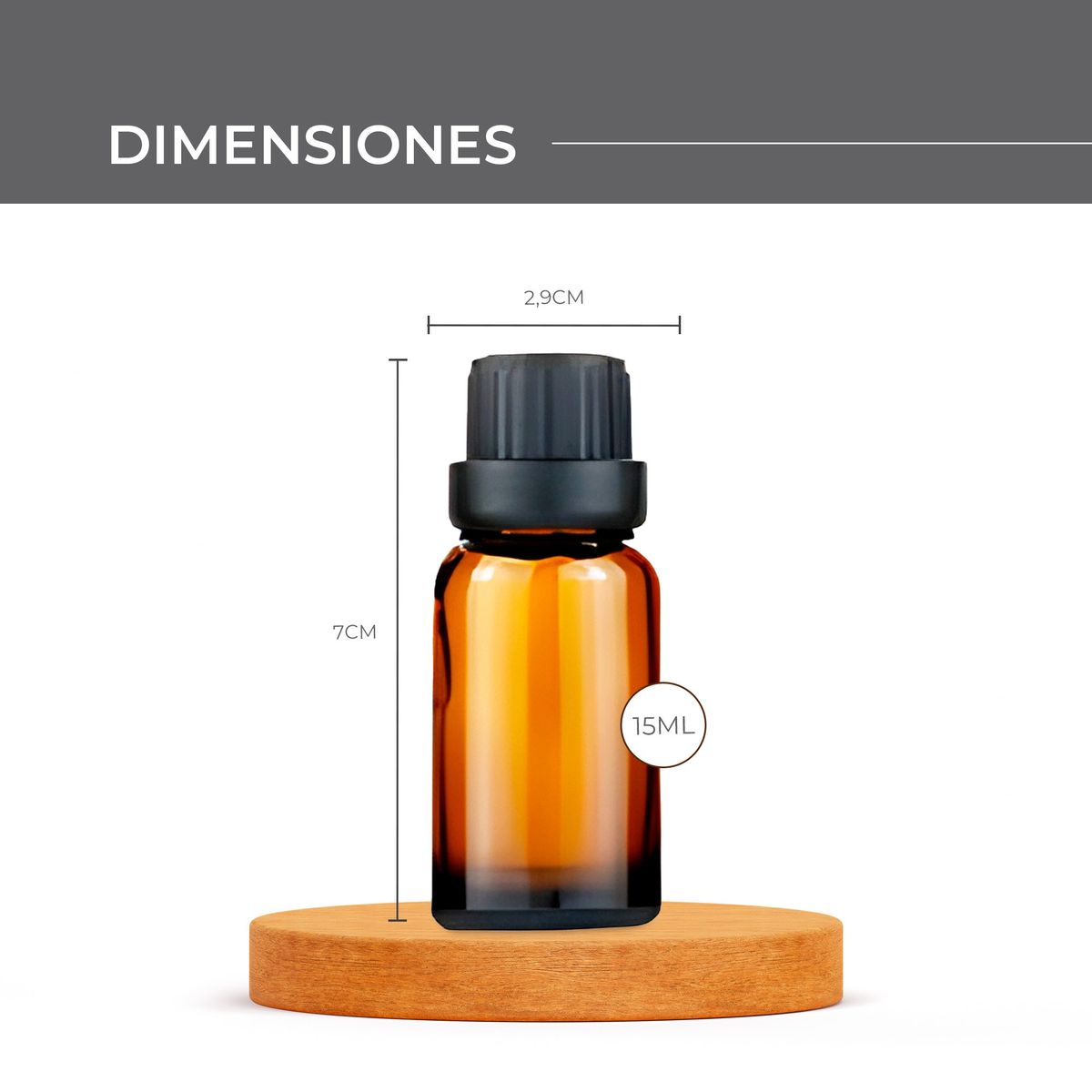 GENERICO - Set 24 Frasco de Vidrio Aceite Esencial Tapa Negra 15ML