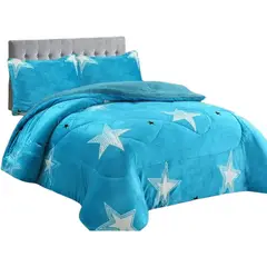 GENERICO - Plumon Plush Liso Con Chiporro 1.5 Plaza + 1 Funda De Almohada