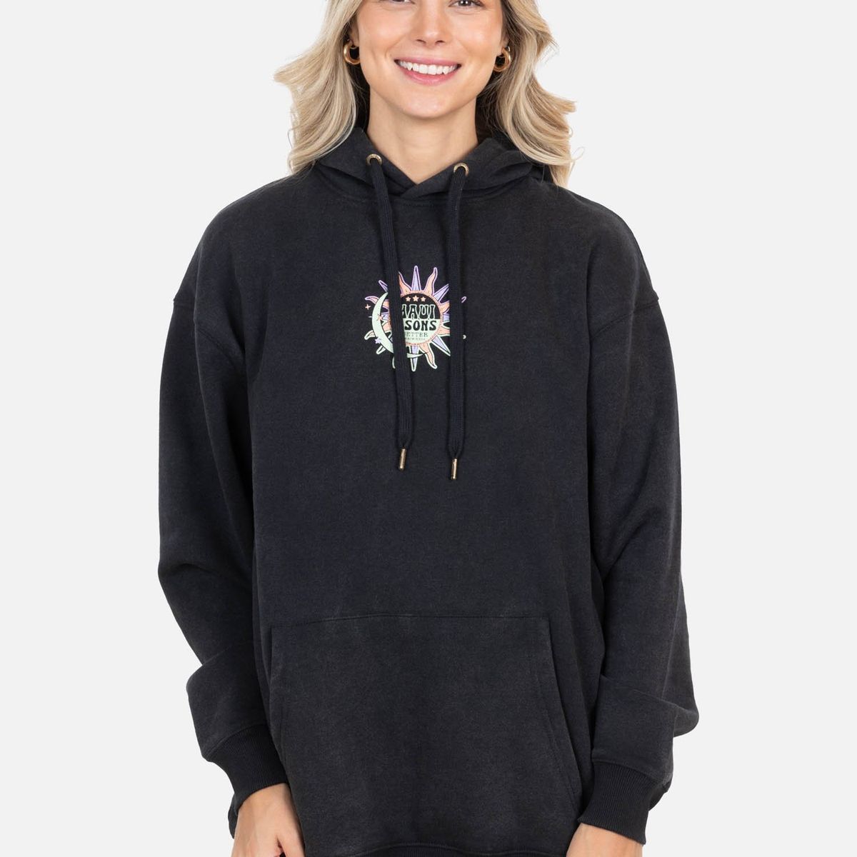 MAUI AND SONS - Poleron Canguro Endless Negro Mujer Maui And Sons - Negro