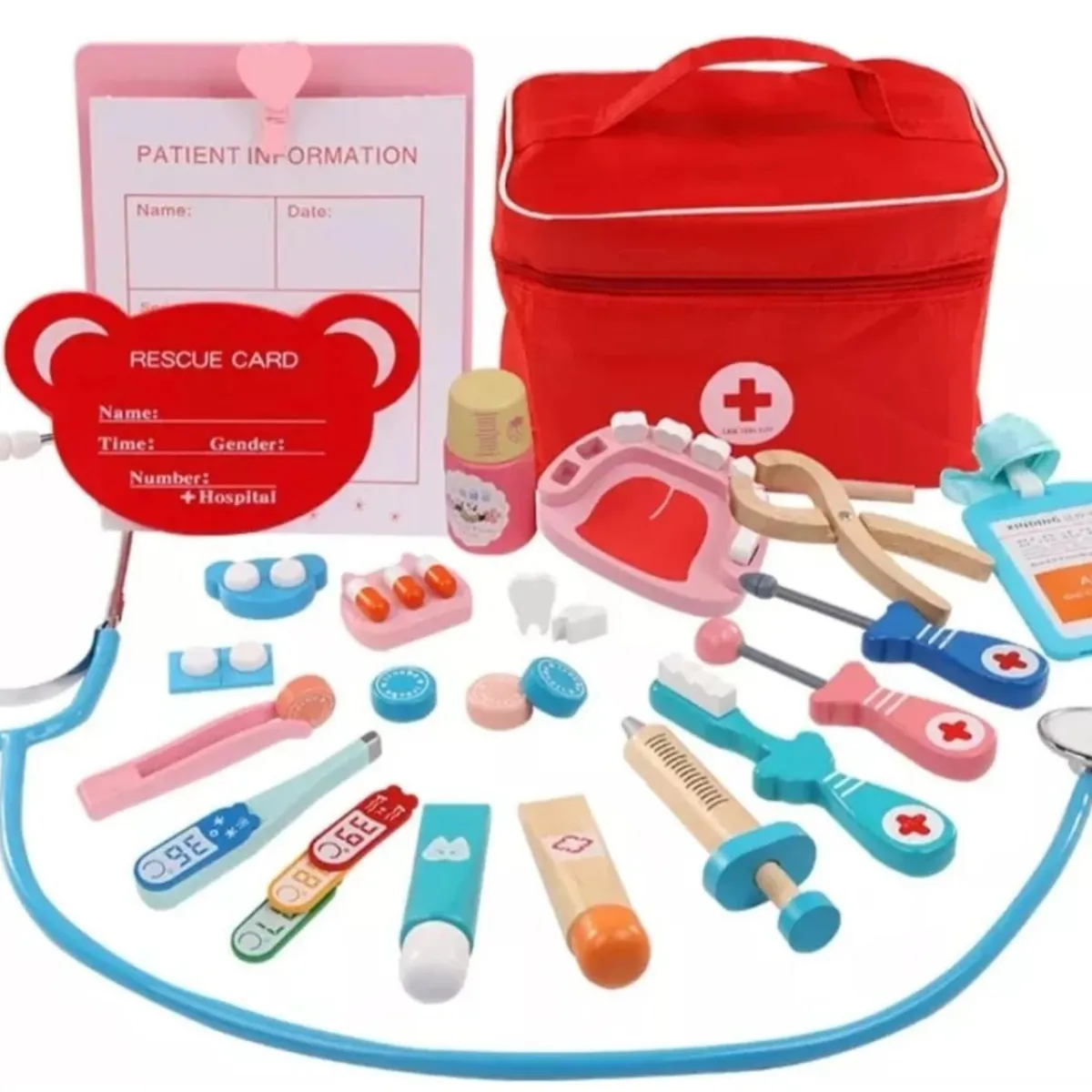 GENERICO - Set Juego De Roles Doctor Y Dentista juguete De Madera