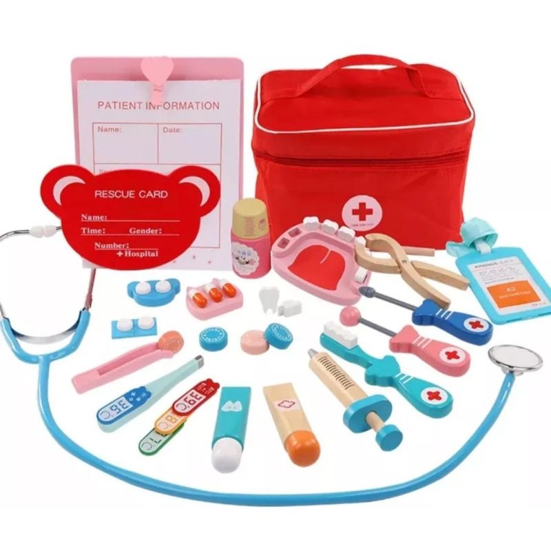 GENERICO - Set Juego De Roles Doctor Y Dentista juguete De Madera