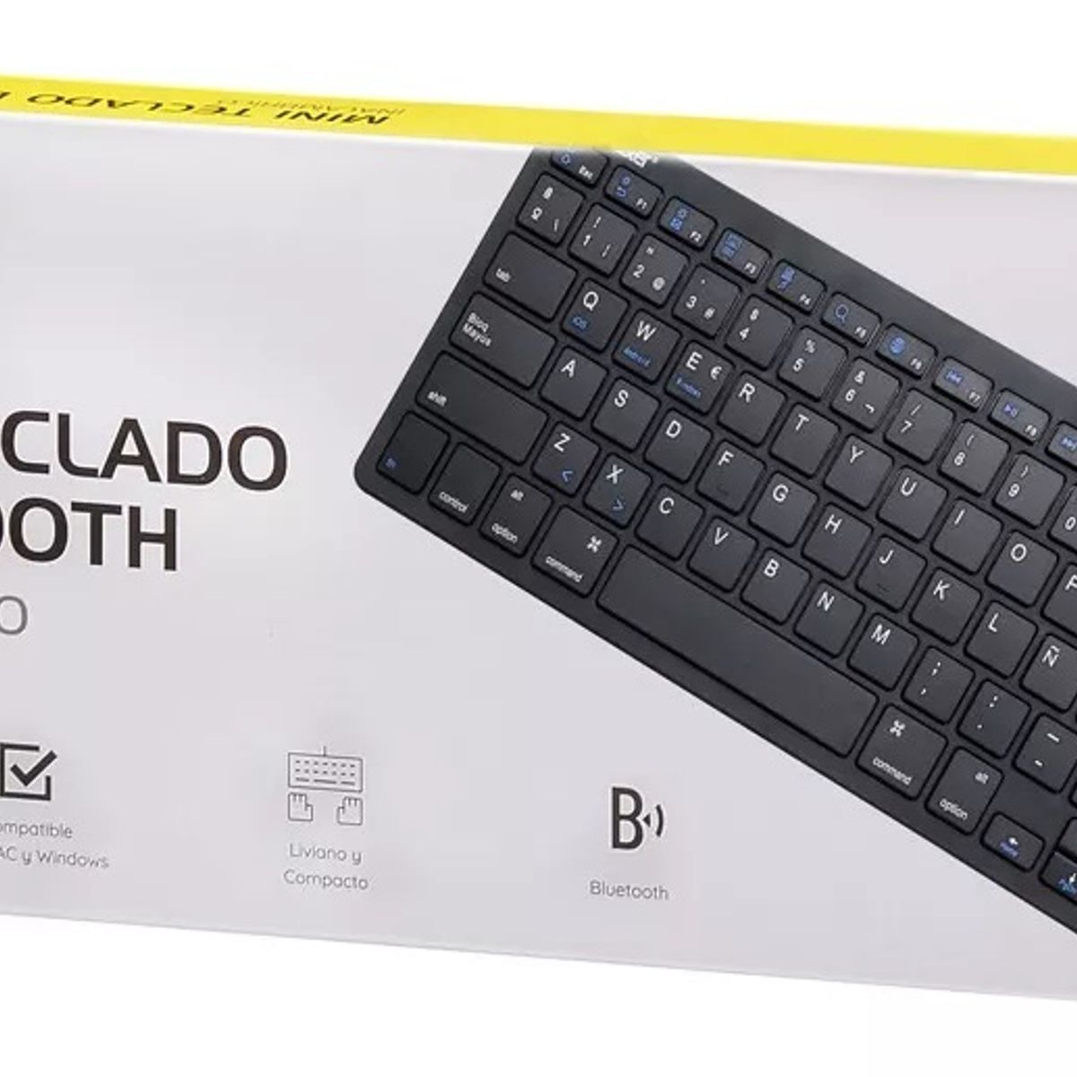 TECMASTER - Mini Teclado Bluetooth Tecmaster Negro Idioma Español Latinoamérica