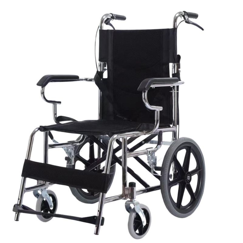 GENERICO - Silla De Ruedas Geriátrica plegable cfrenos - Negro
