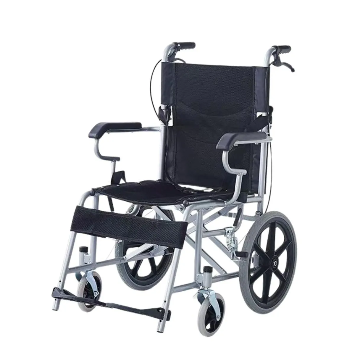 GENERICO - Silla De Ruedas Geriátrica plegable cfrenos - Negro
