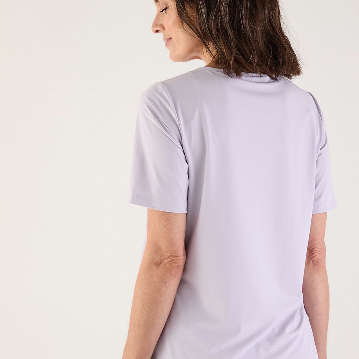 MA GRIFFE - Polera Manga Corta Lila Medio Mujer Magriffe