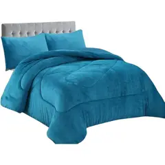 GENERICO - Cobertor De Invierno Plush Con Chiporro 2 Plaza Color Turquesa