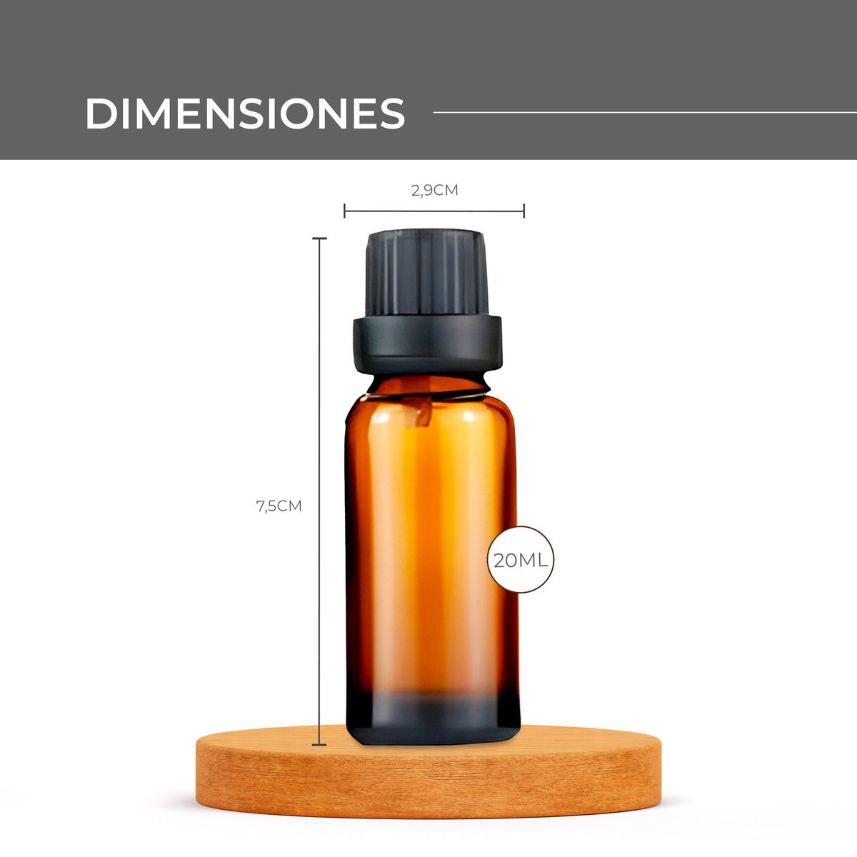 GENERICO - Set 24 Frasco de Vidrio Aceite Esencial Tapa Negra 30ML