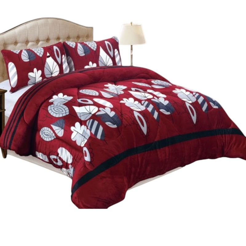 GENERICO - Plumon Plush Liso Con Chiporro 1.5 Plaza + 1 Funda De Almohada
