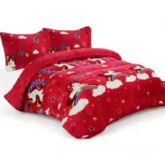 GENERICO - Plumon Plush Liso Con Chiporro 1.5 Plaza + 1 Funda De Almohada