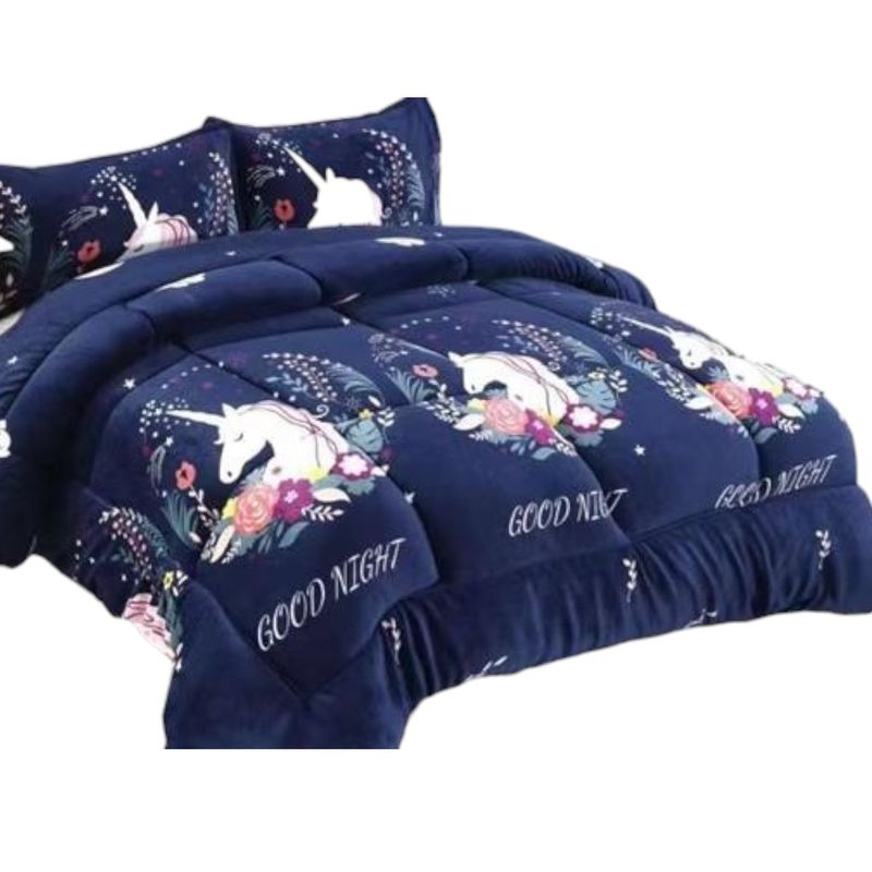 GENERICO - Plumon Plush Liso Con Chiporro 1.5 Plaza + 1 Funda De Almohada