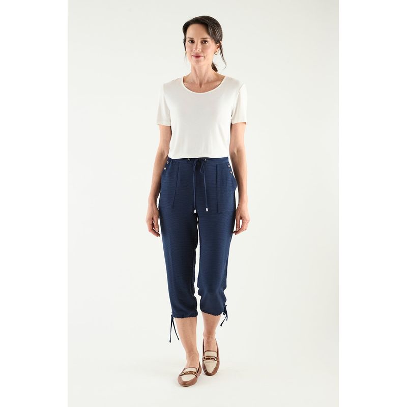 MA GRIFFE - Pantalon Casual Azul Marino Mujer Magriffe