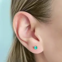 COGGIOLA - Aros Cuadrado Circón Verde 4mm Enchapado Oro 18K