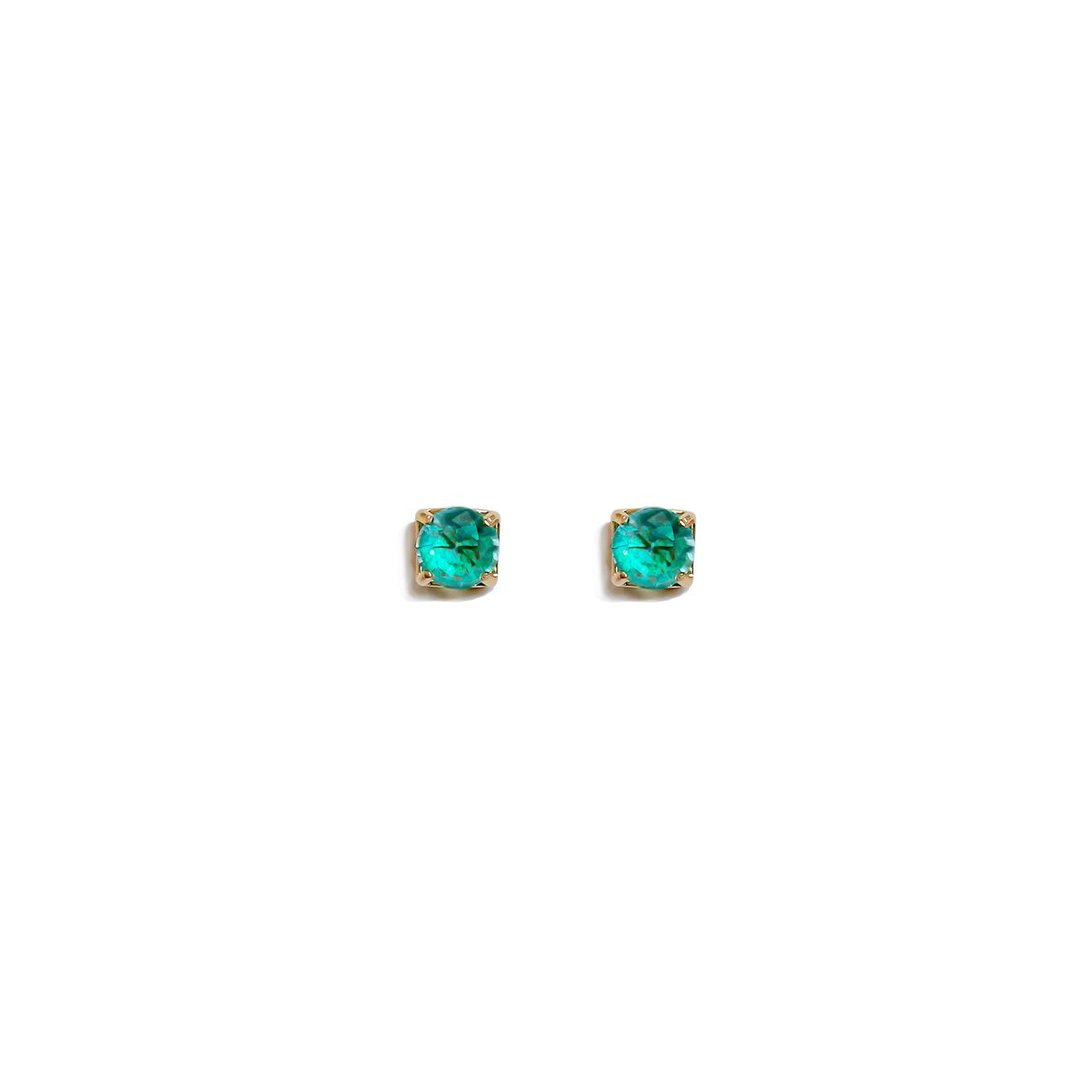COGGIOLA - Aros Cuadrado Circón Verde 4mm Enchapado Oro 18K