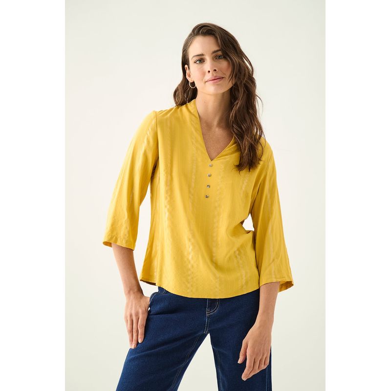 ASH - Blusa Lisa Mostaza Ash