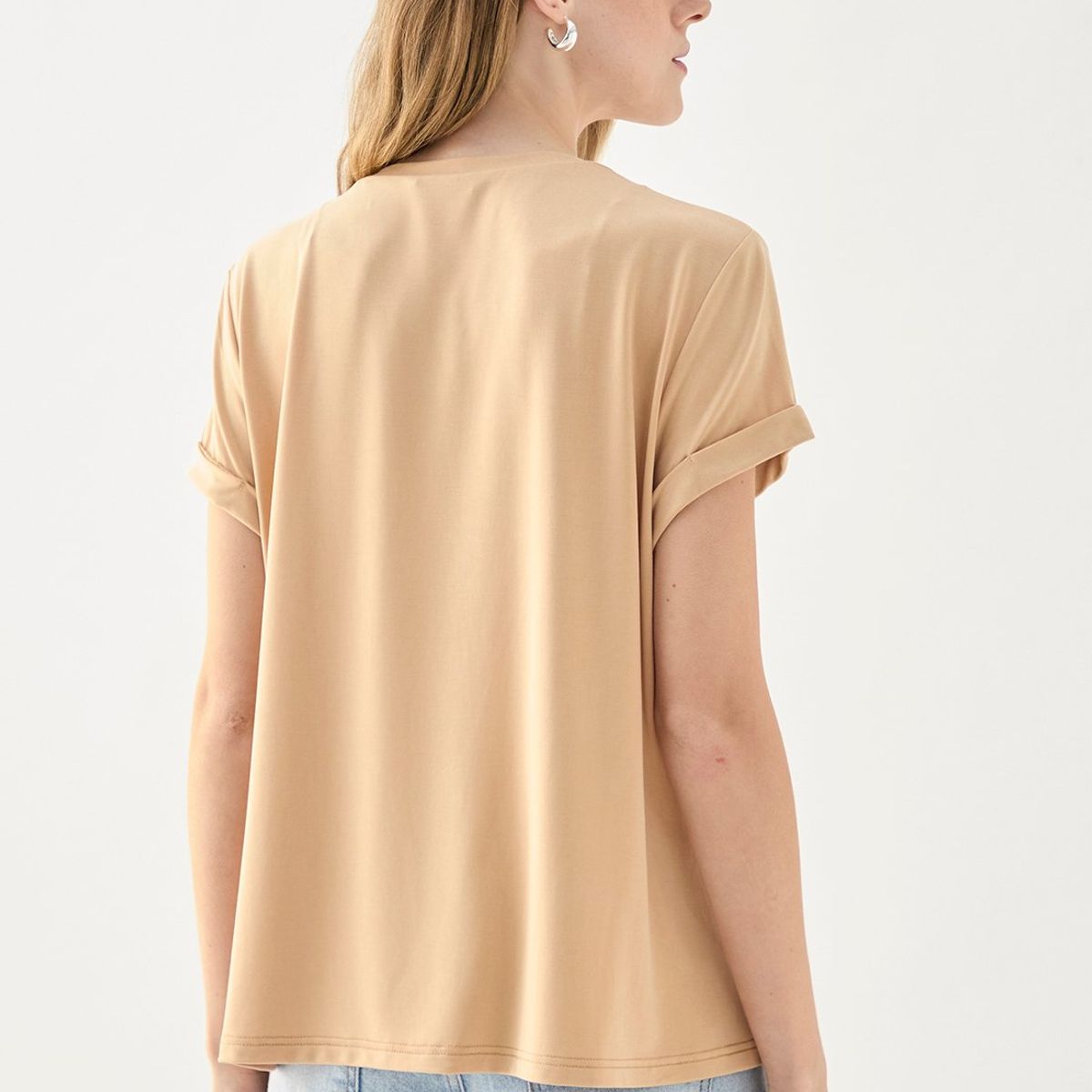 ASH - Polera Manga Corta Beige Mujer Ash