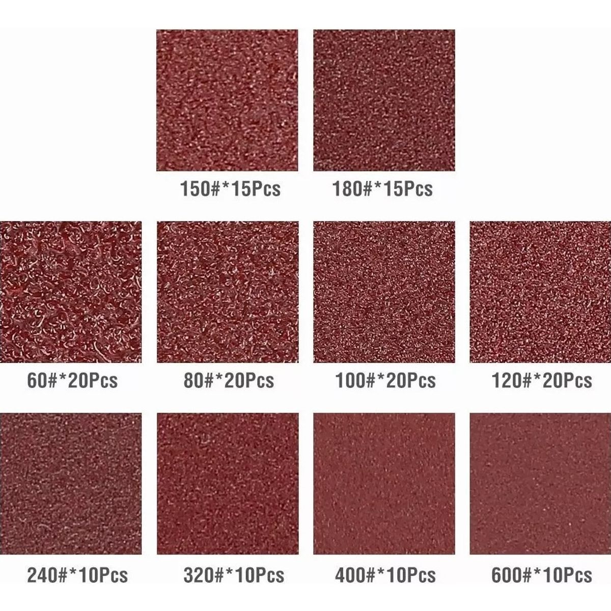 EVERSO - 150 Disco De Pulir Con Velcro 5'' 125mm P60-600 Madera Metal