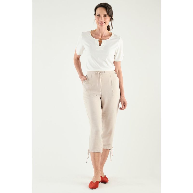 MA GRIFFE - Pantalon Casual Beige Mujer Magriffe