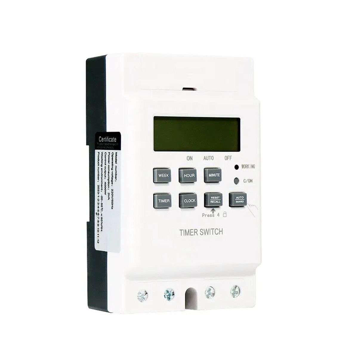 SOLIOT - Temporizador Digital Programable Riel Din 220V 25A