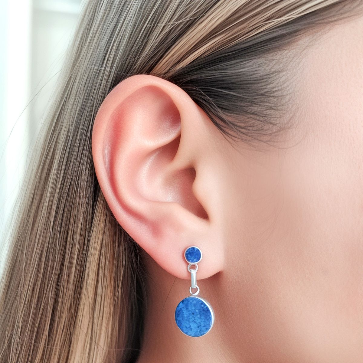 COGGIOLA - Aros Círculo Colgante Lapislázuli Plata Fina 950