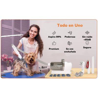 Imagen 2 del producto Kit Aseo Aspiradora Cortapelos Profesional 2 En 1 Mascotas