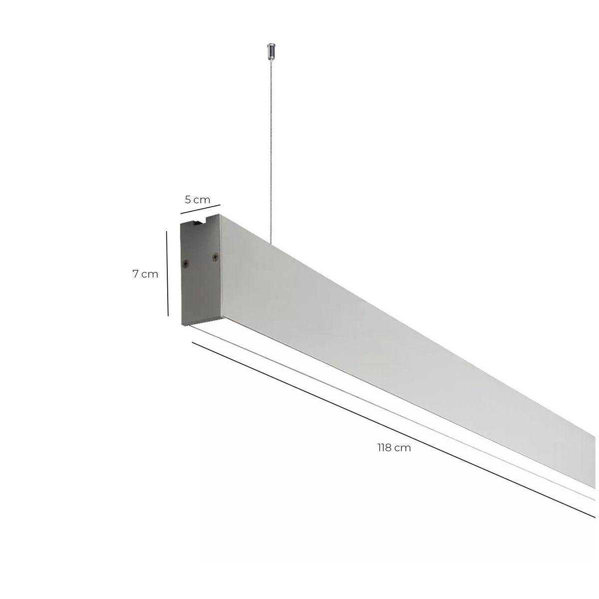 WANT - Luminaria Lineal ECO Conectable 5070 40W 120cm Luz Cálida - Plata