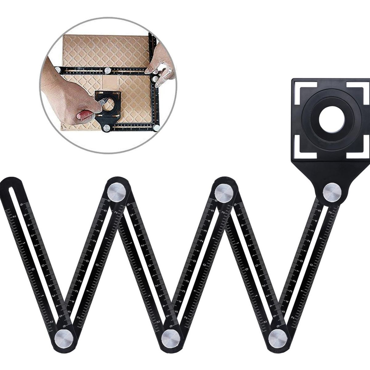 GENERICO - Regla De Medición Multiángulo 6 Lados Carpintero Baldosas