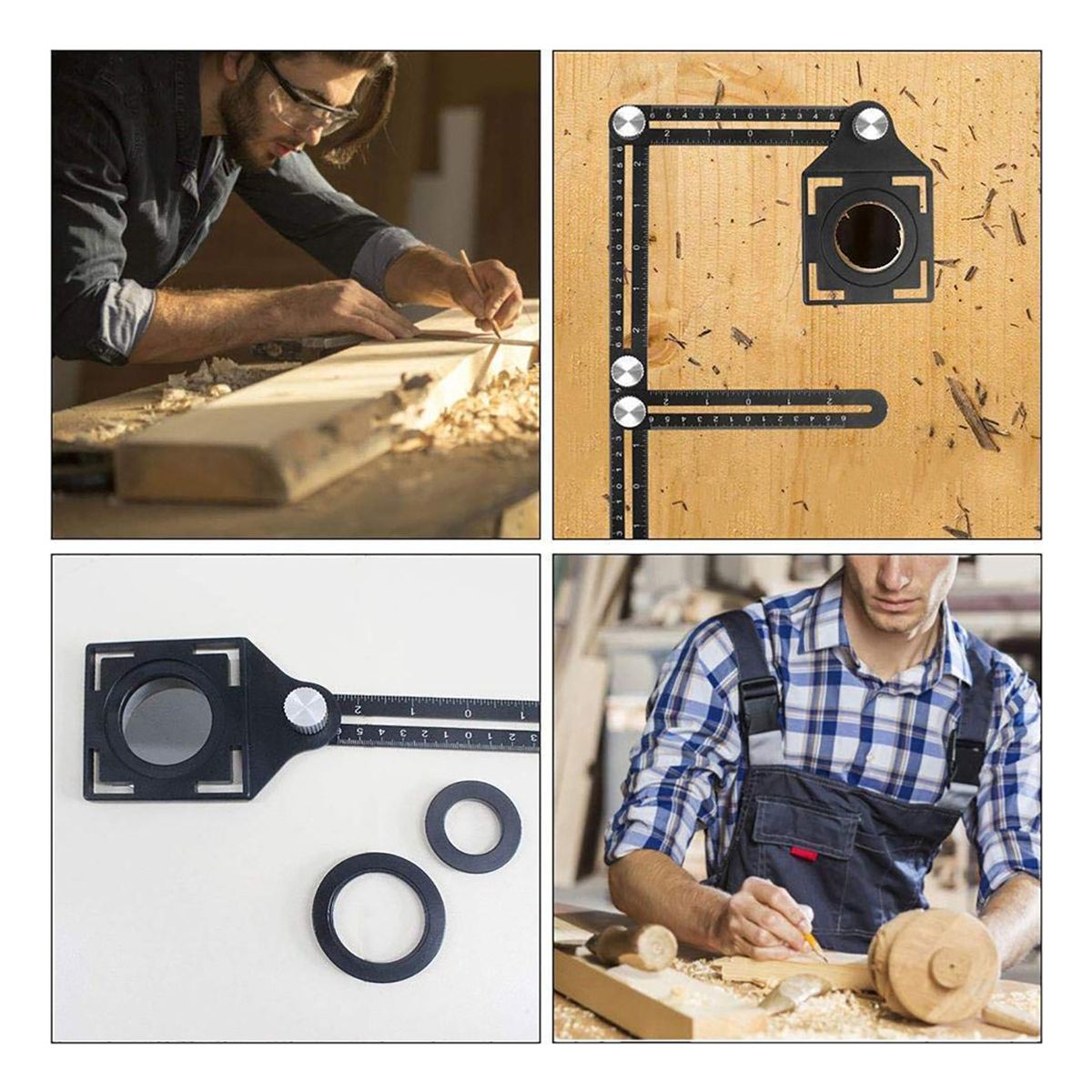 GENERICO - Regla De Medición Multiángulo 6 Lados Carpintero Baldosas