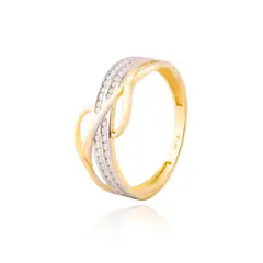 JB JOYAS BARON - Anillos de Oro 18kt Modelo Entrelazado con Circón