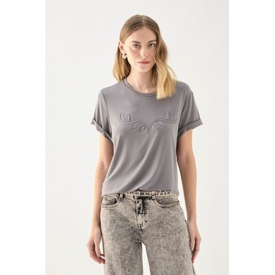 Imagen 2 del producto Polera Manga Corta Gris Marengo Mujer