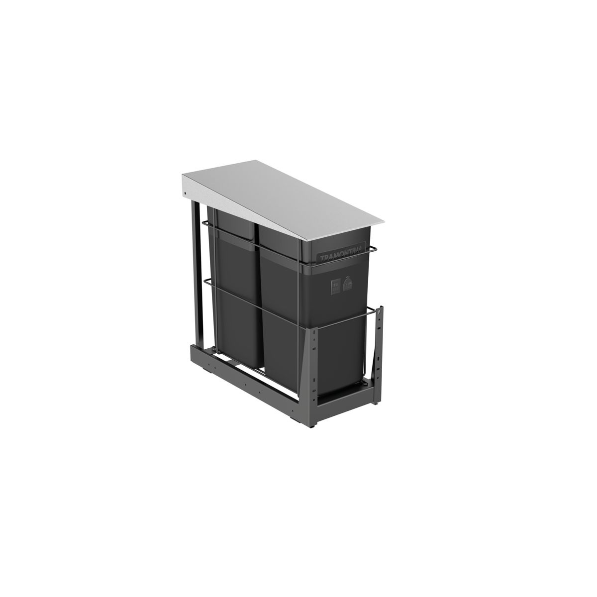 TRAMONTINA - Basurero Deslizante para Mueble Slide 15 + 15 L