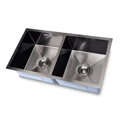 SPLENDID - Lavaplatos doble Black bajo cubierta 800 x 450