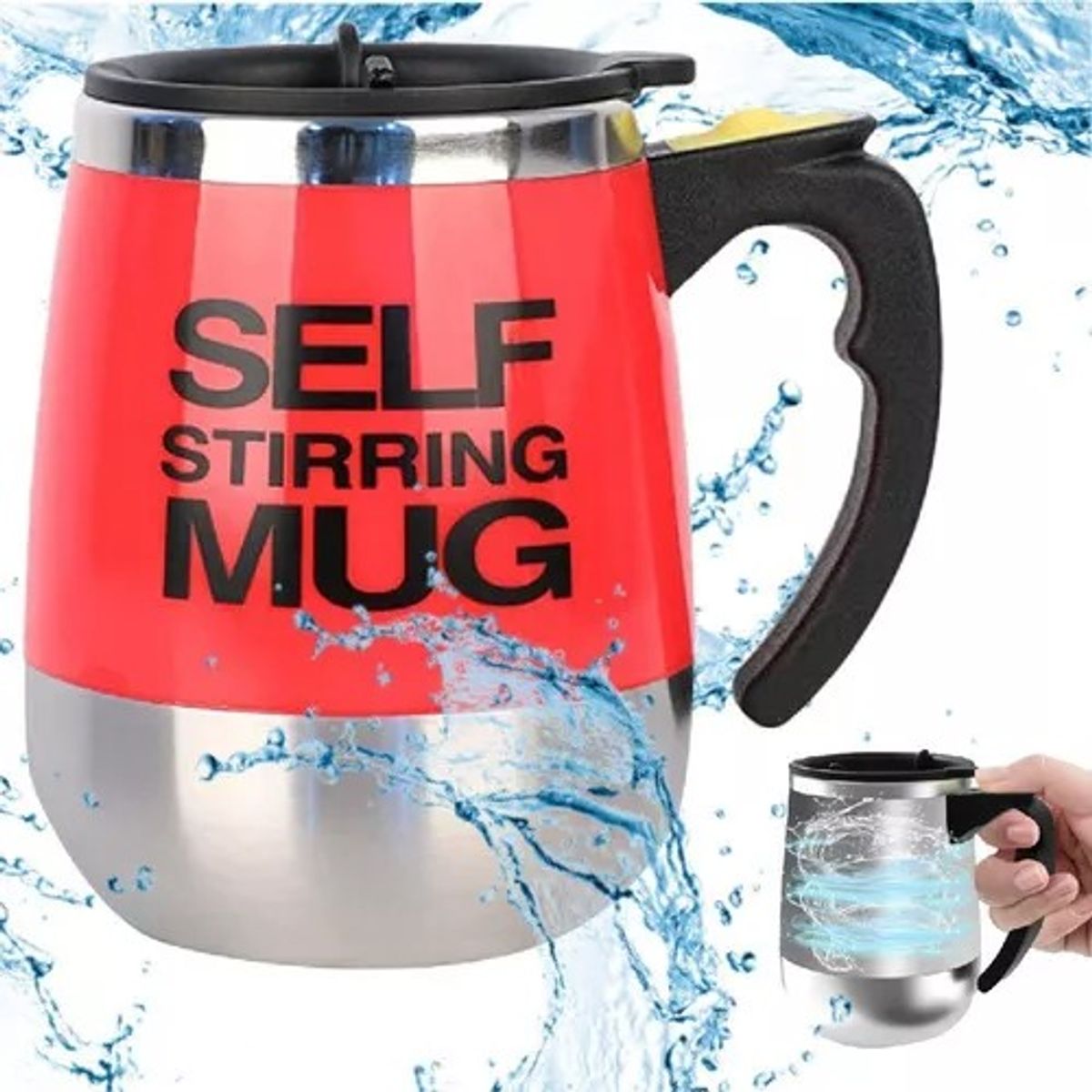 GENERICO - Tazón Taza  Mug Con Revolvedor Automático A Pilas Con Tapa