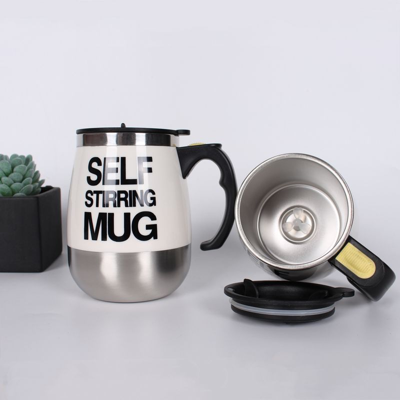 GENERICO - Tazón Taza  Mug Con Revolvedor Automático A Pilas Con Tapa