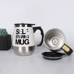 GENERICO - Tazón Taza Mug Con Revolvedor Automático A Pilas Con Tapa