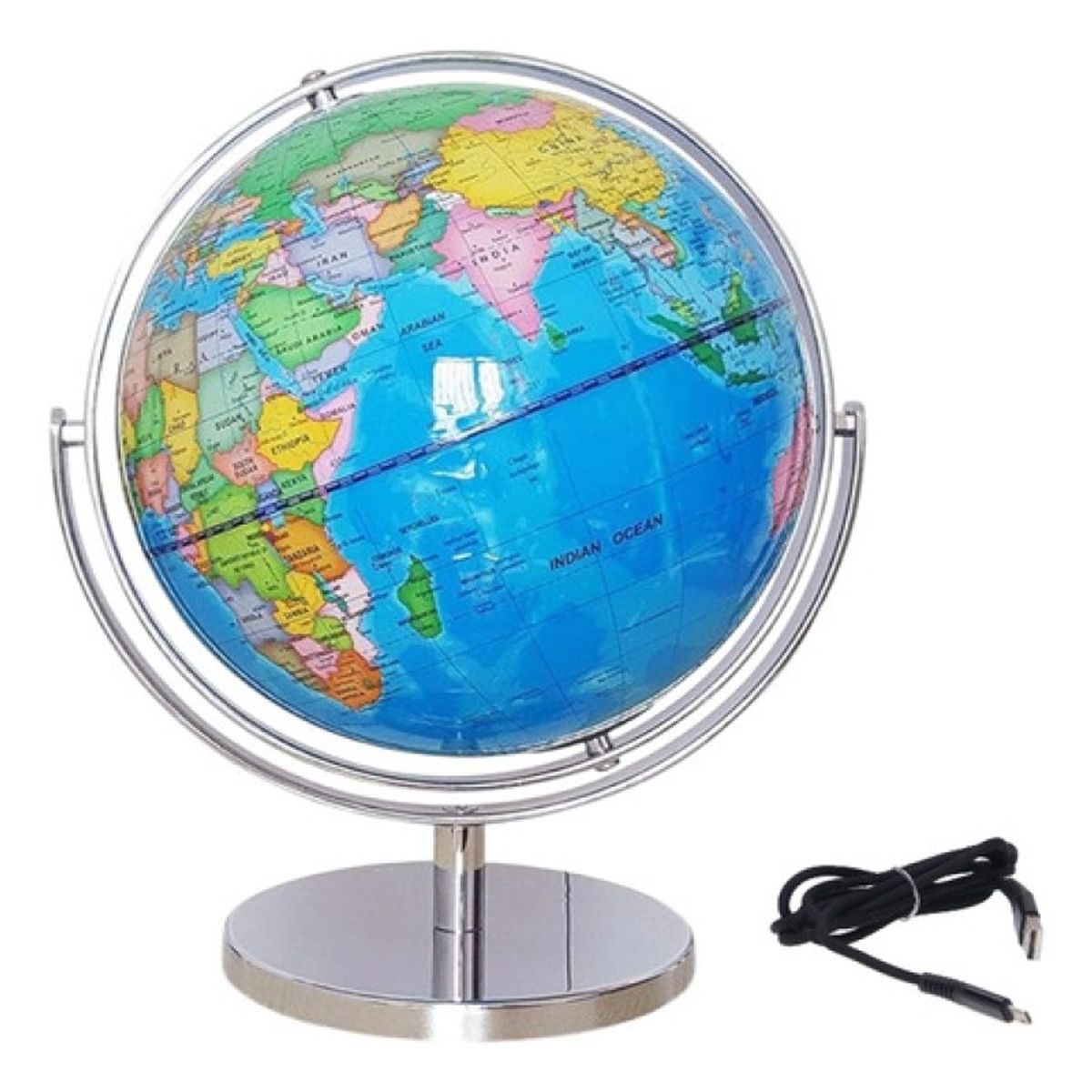 GENERICO - Globo Terráqueo Iluminado Político 32cm USB