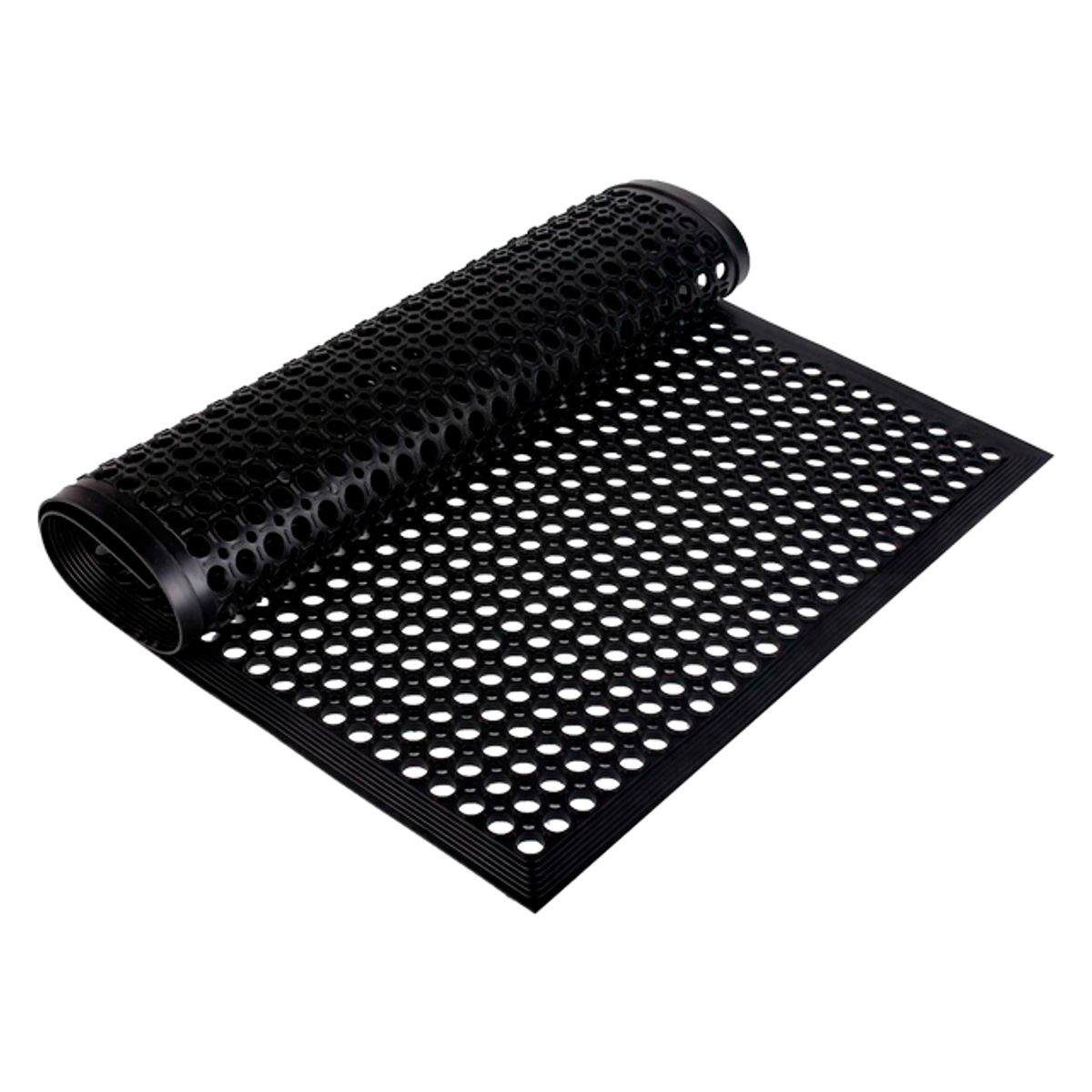 QRUBBER - Piso Drenaje c/ bordes seguridad 91cmx152mx11mm QRubber