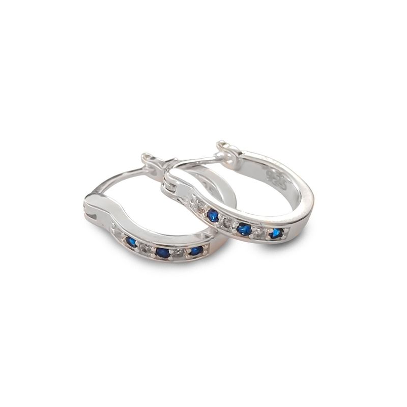 ANDREA COGGIOLA JOYAS - Aros Argolla Romina Circón 13mm Plata Fina 925