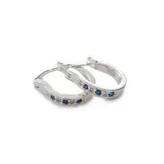 ANDREA COGGIOLA JOYAS - Aros Argolla Romina Circón 13mm Plata Fina 925