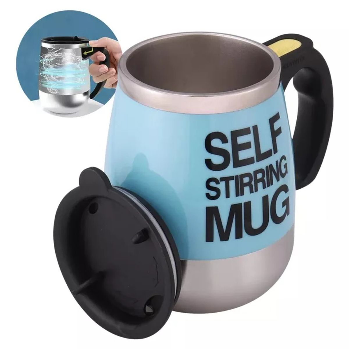 GENERICO - Tazón Taza  Mug Con Revolvedor Automático A Pilas Con Tapa