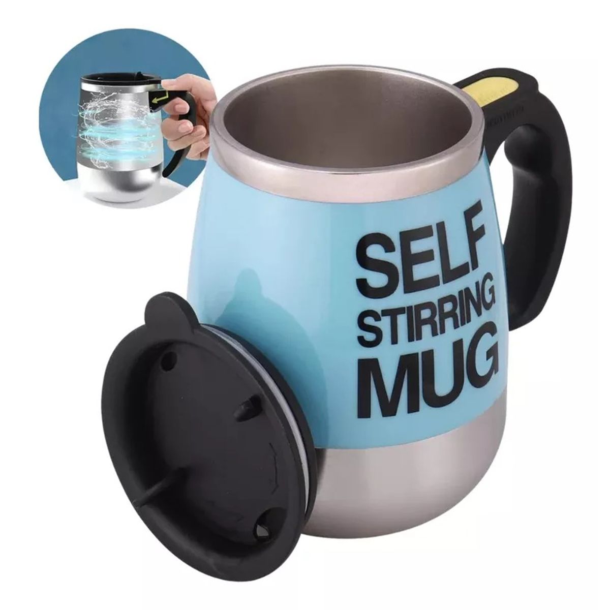 GENERICO - Tazón Taza  Mug Con Revolvedor Automático A Pilas Con Tapa