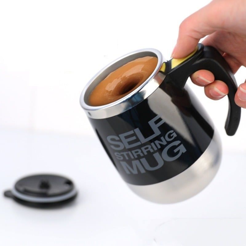 GENERICO - Tazón Taza  Mug Con Revolvedor Automático A Pilas Con Tapa