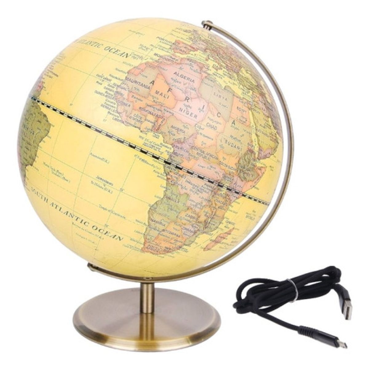 GENERICO - Globo Terráqueo Iluminado Político 32cm USB