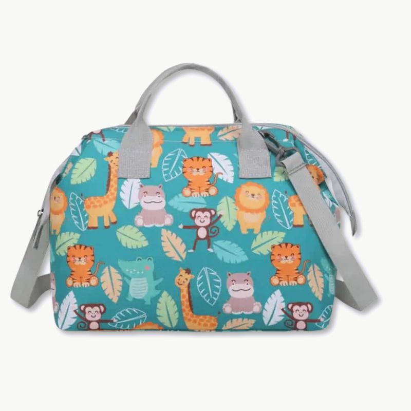 UTILISIMO - Bolso Maternal Pañales 31Cm Pañalera Portátil Turquoise Animals