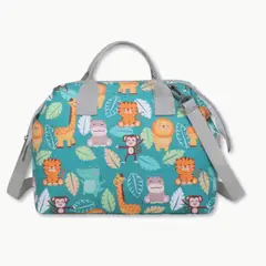 UTILISIMO - Bolso Maternal Pañales 31Cm Pañalera Portátil Turquoise Animals