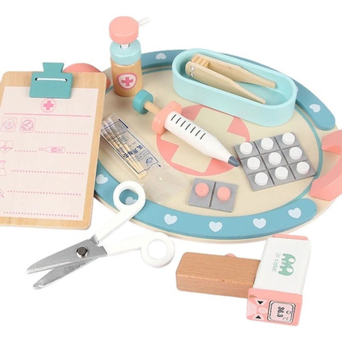 GENERICO - Set Doctor Enfermeria Juguete Madera Para Niños Y Niñas